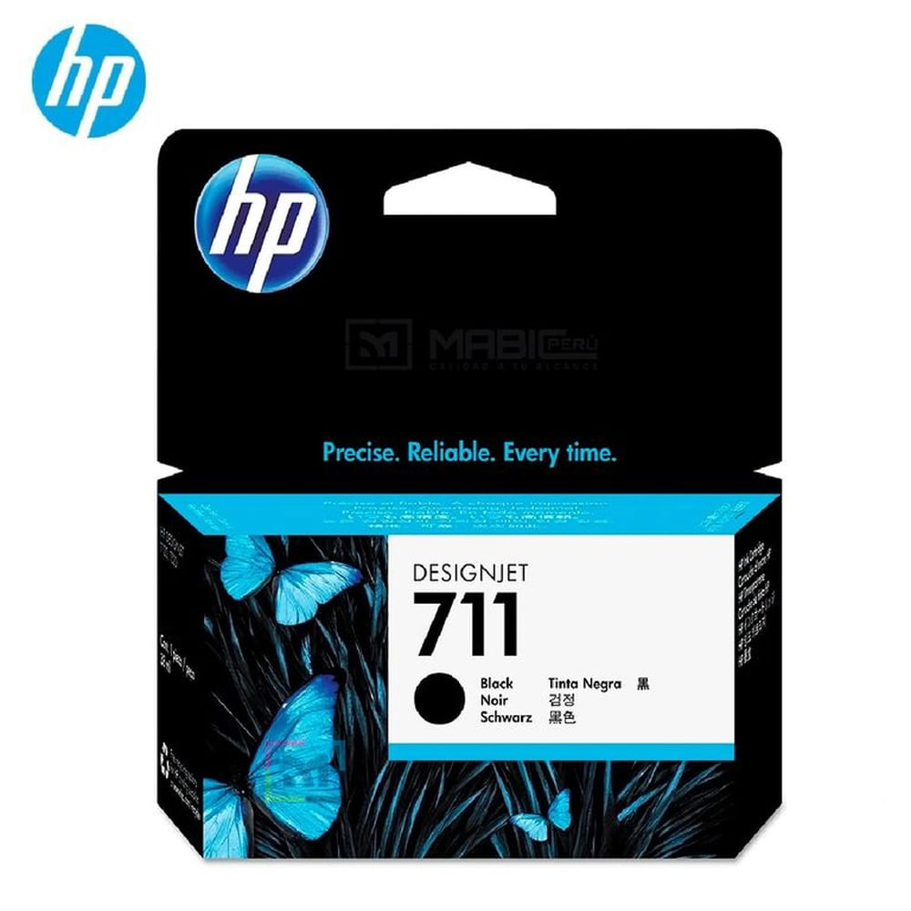 Cartucho de Tinta HP 711 Negro CZ129A DesignJet T120, T520, T530 Original - 38ml