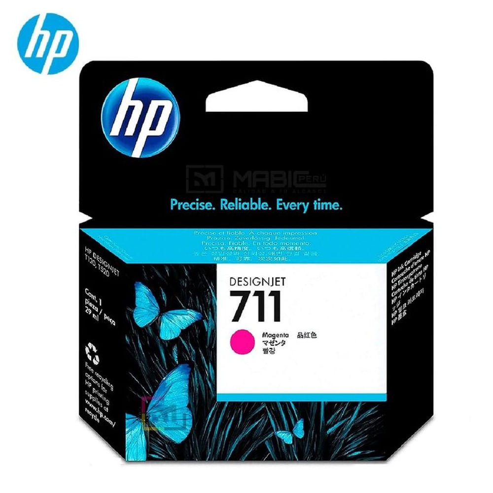 Cartucho de Tinta HP 711 Magenta CZ131A DesignJet T120, T520, T530 Original - 29ml