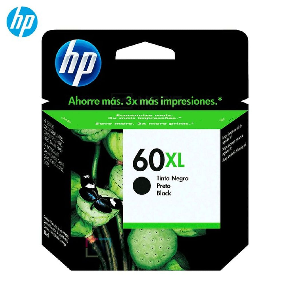 Cartucho de Tinta HP 60XL Negro CC641WL OfficeJet J4580, J4648 Original