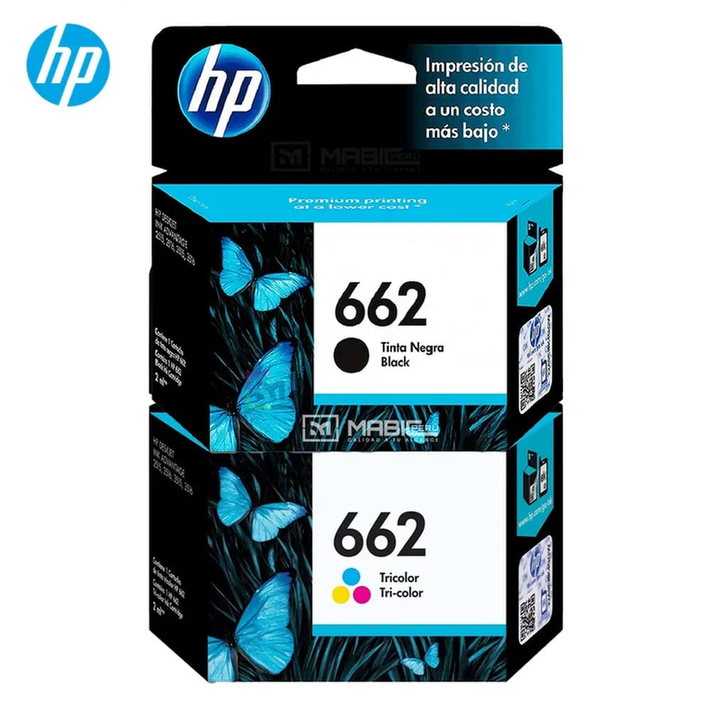 Pack Tinta HP 662 Negro Tricolor Deskjet 2515, 3515 Original