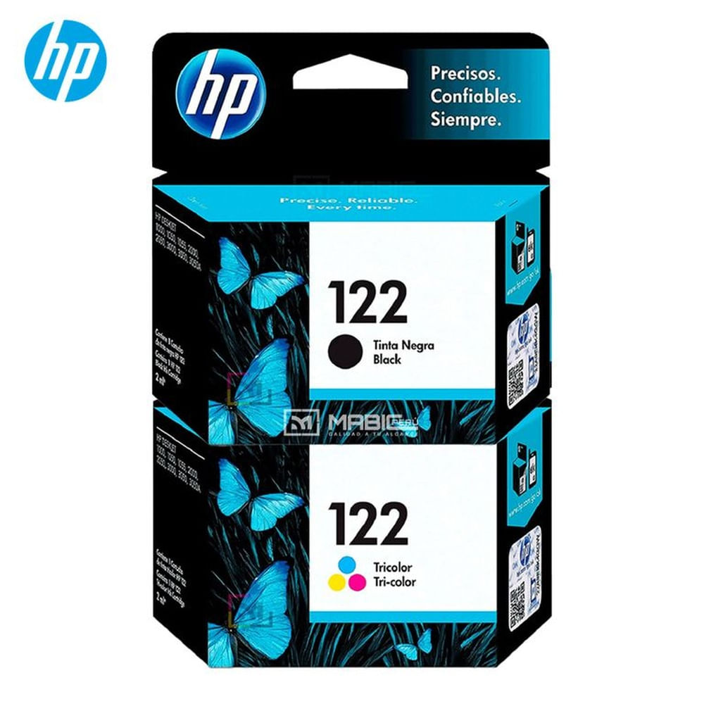Pack Tinta HP 122 Negro Tricolor Deskjet 1050, 2050, 3050 Original