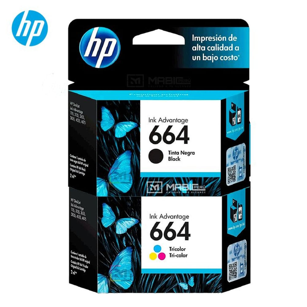 Pack Tinta HP 664 Negro Tricolor DeskJet 1115, 2135, 4535, 4675 Original