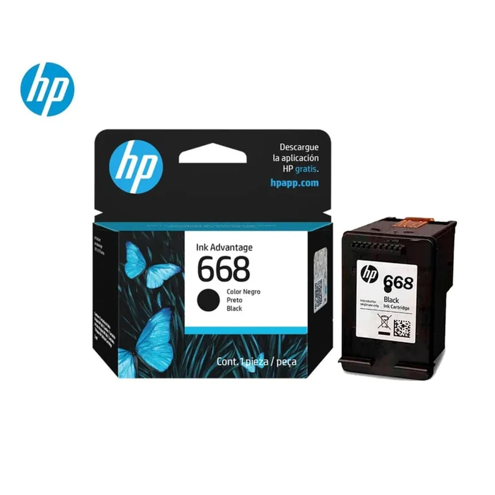 Cartucho de Tinta HP 668 Negro 7FP37VL DeskJet 4375, 2974, 2975 Original