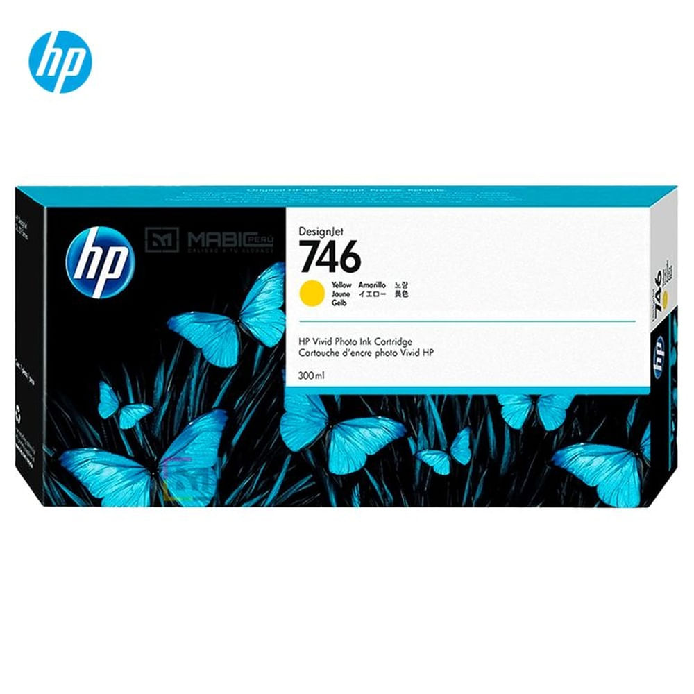Cartucho de Tinta HP 746 Amarillo P2V79A DesignJet Z6, Z9 Original - 300ml