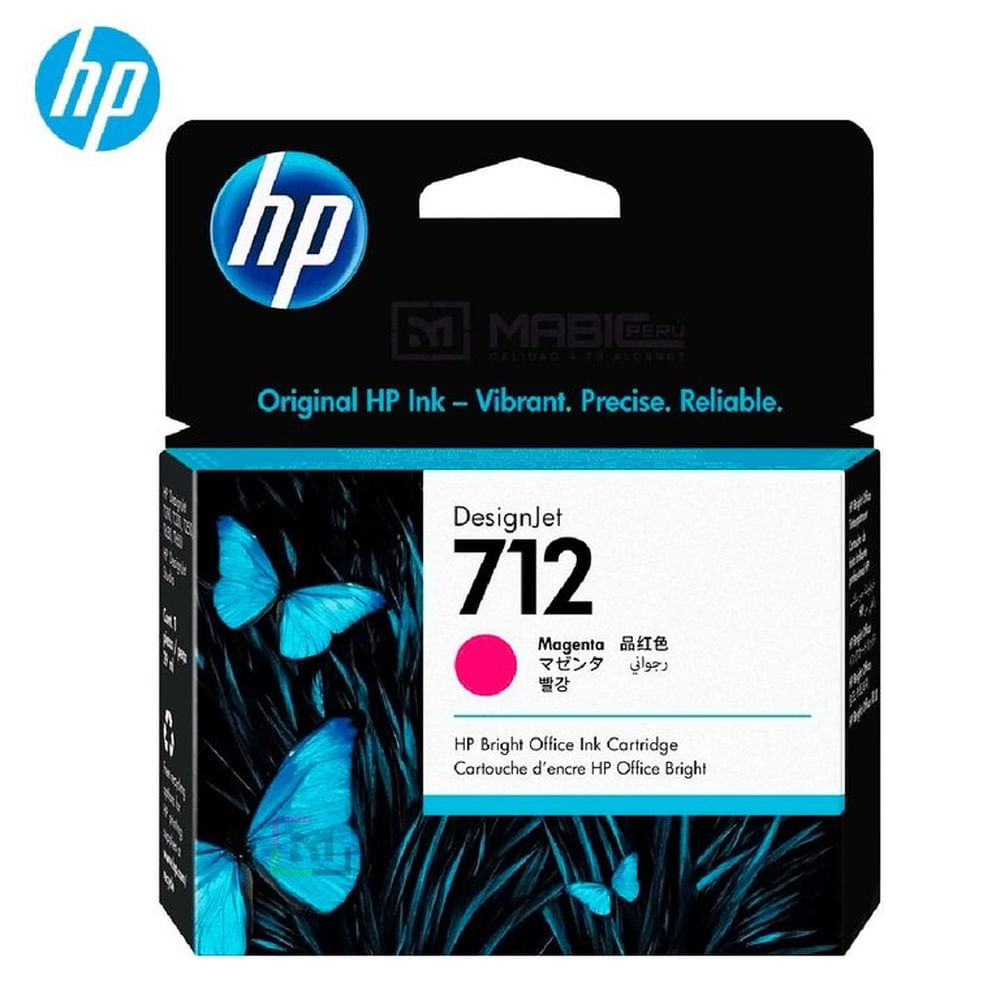 Cartucho de Tinta HP 712 Magenta 3ED68A DesignJet T210, T250, T650 Original - 29ml