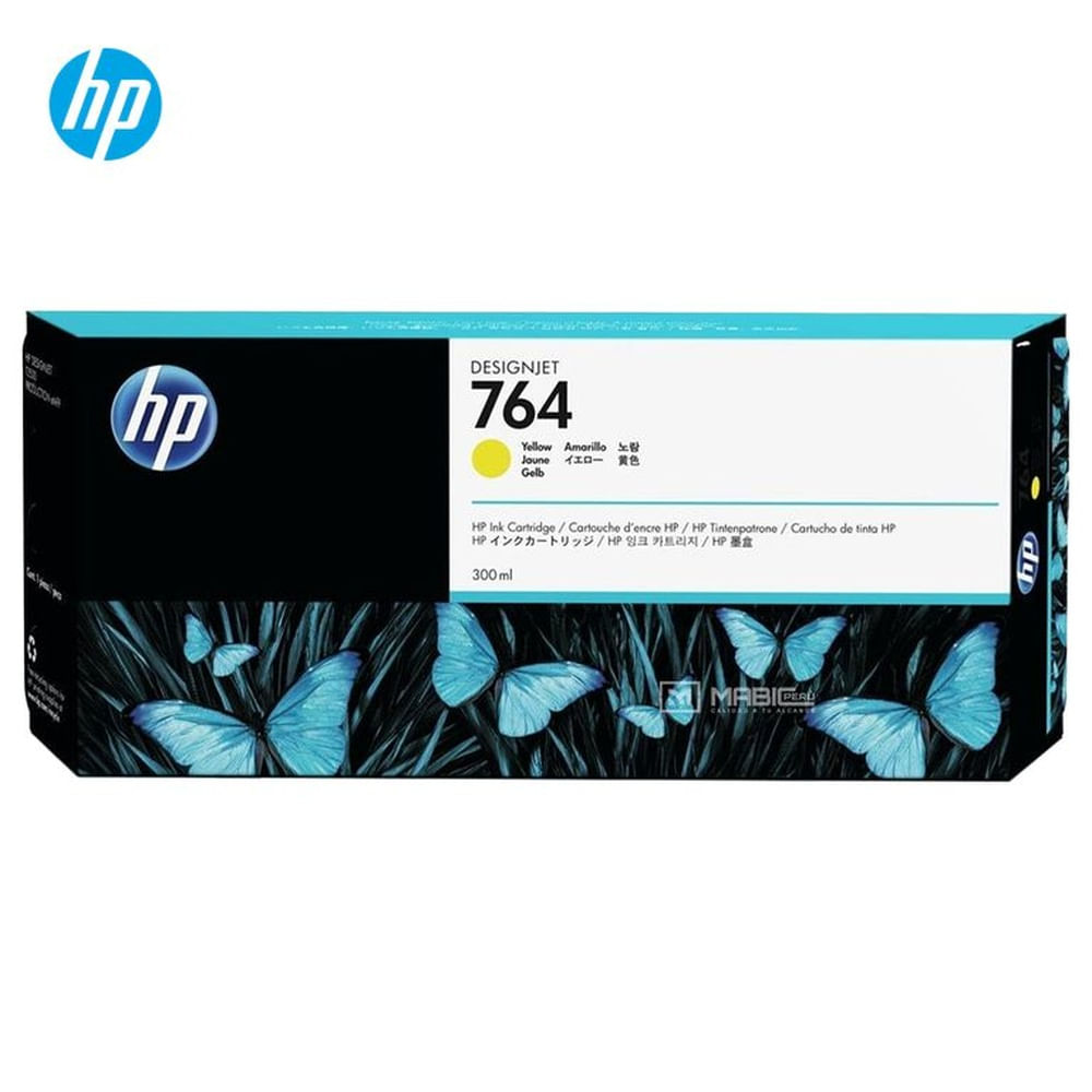Cartucho de Tinta HP 764 Amarillo C1Q15A DesignJet T3500 Original - 300ml