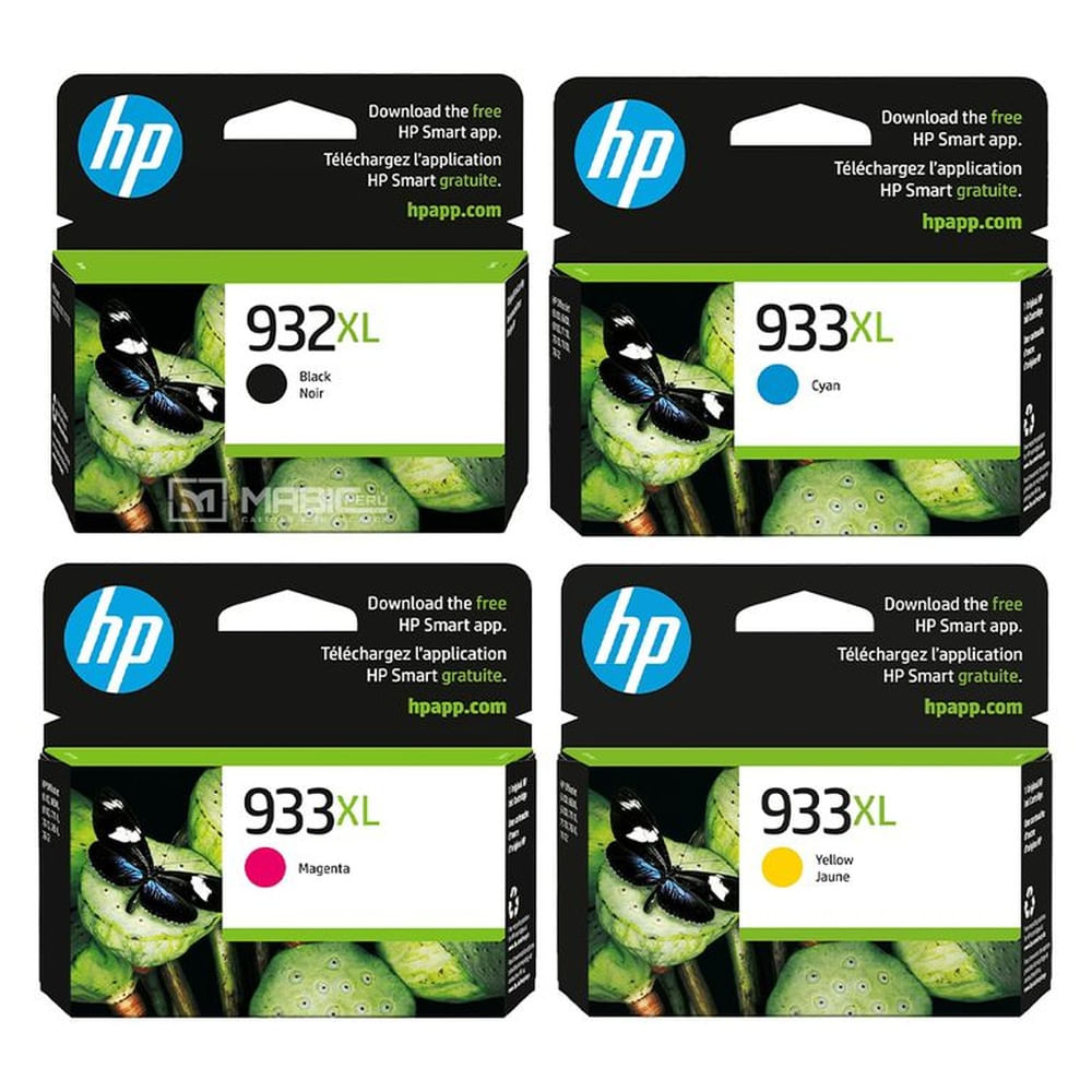 Kit Tinta HP 932XL 933XL Negro Cian Magenta Amarillo OfficeJet 6700, 7710, 7610 Original
