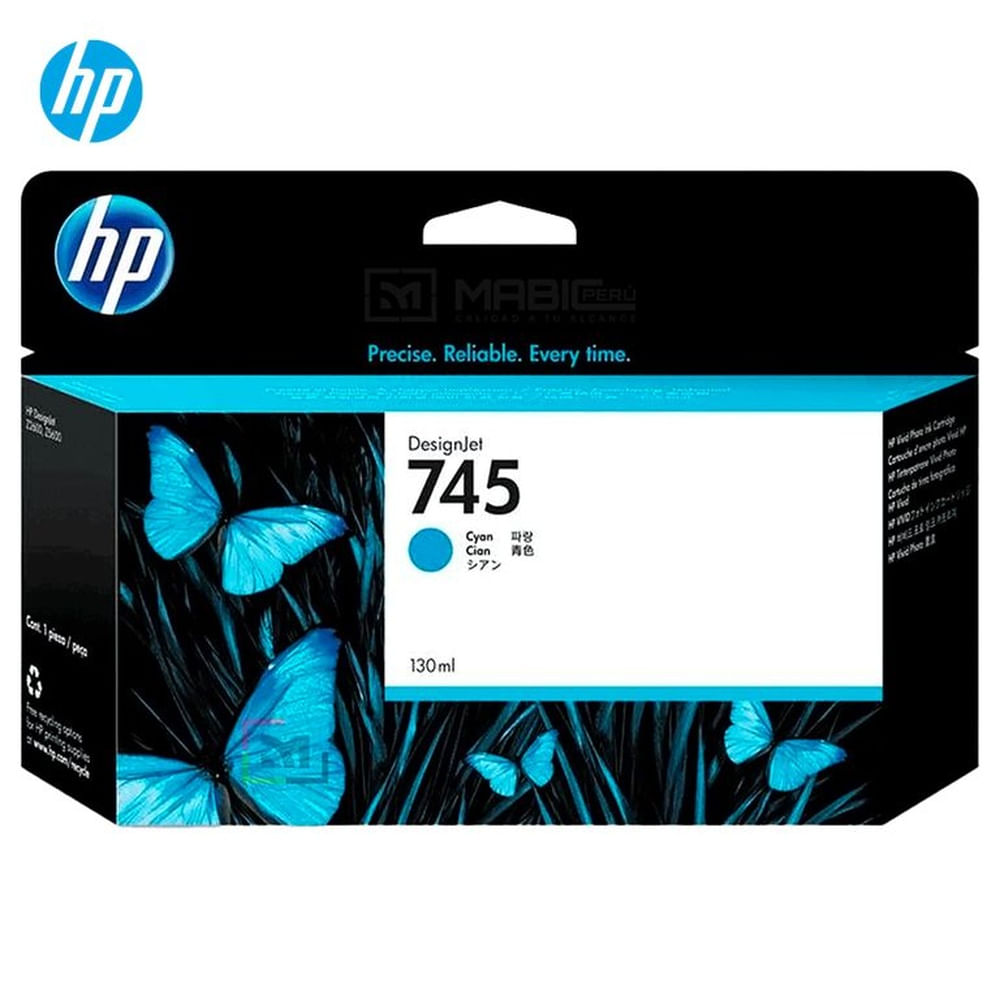 Cartucho de Tinta HP 745 Cian F9J97A DesignJet Z2600, Z5600 Original - 130ml