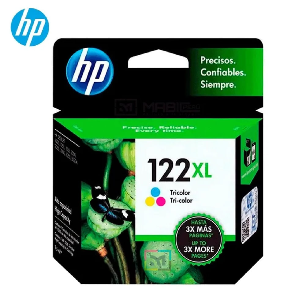Cartucho de Tinta HP 122XL Tricolor CH564HL Deskjet 1050, 2050, 3050 Original