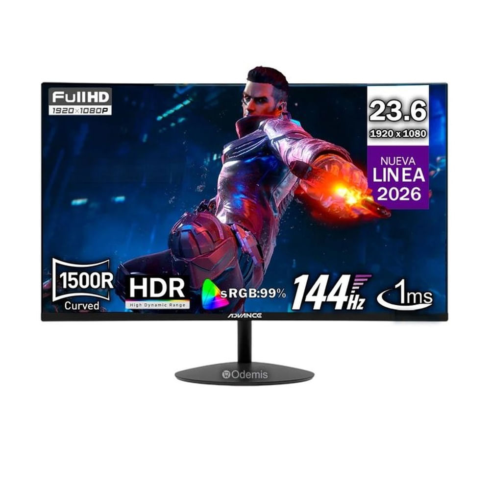 Monitor Advance ADV-2456S, 24 Curvo FHD VA, 144Hz, 1ms, Parlante