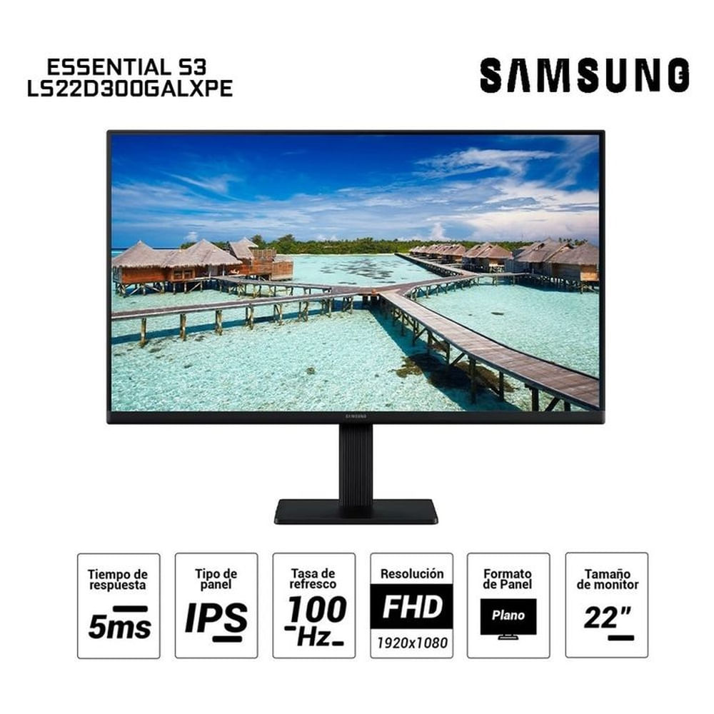 Monitor Samsung Essential S4 LS22D400GALXPE, 22 FHD IPS, 100Hz, 5ms, Pivote