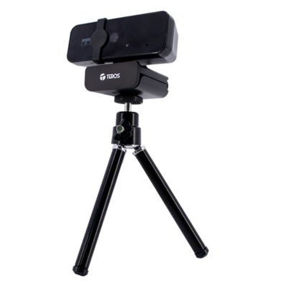 CAMARA WEBCAM 2K TEROS TE-9072 CON MICRÓFONO USB + TRIPODE