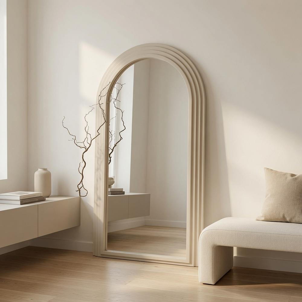 Espejo Verona Arqueado Vertical con Marco Enchapado en Madera TU MESITA