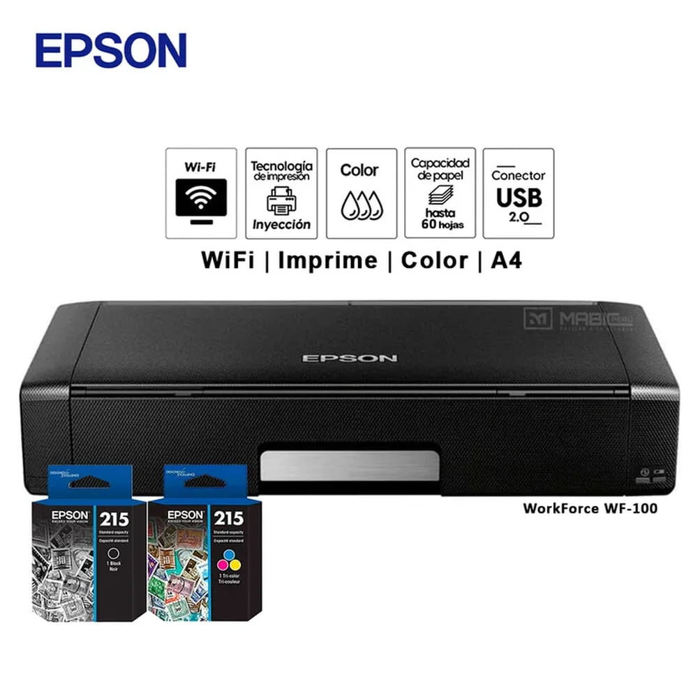 Impresora Portátil Epson WorkForce WF-100 WIFI USB