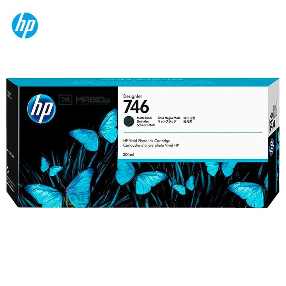 Cartucho de Tinta HP 746 Negro Mate P2V83A DesignJet Z6, Z9 Original - 300ml