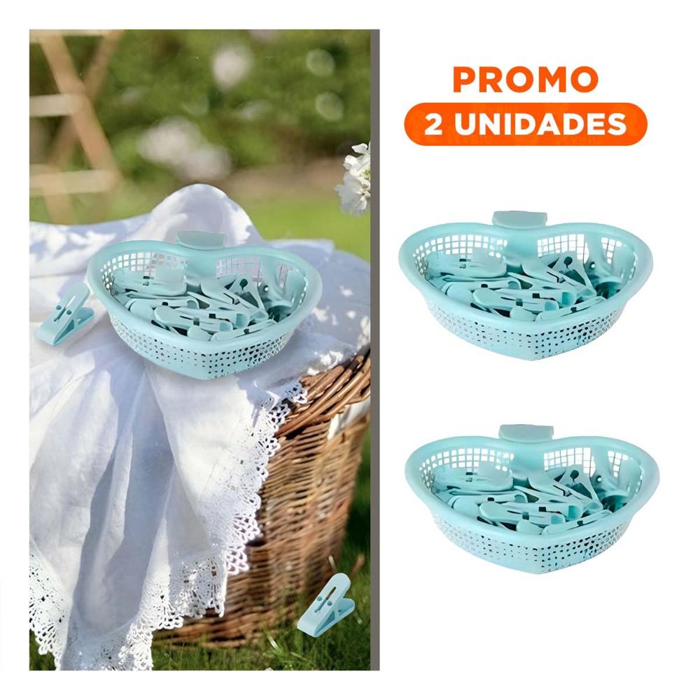 Pack2 Caja Verde Claro Silueta de Corazon para Organizar Ganchos de Ropa Y Regalo Sticker