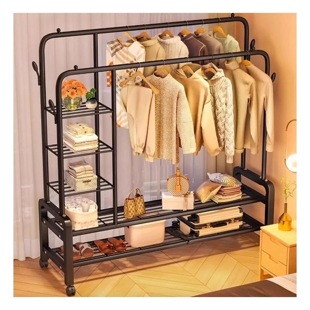 Estante Colgante de Pared con Compartimentos para Hogar Negro Y Papel Regalo