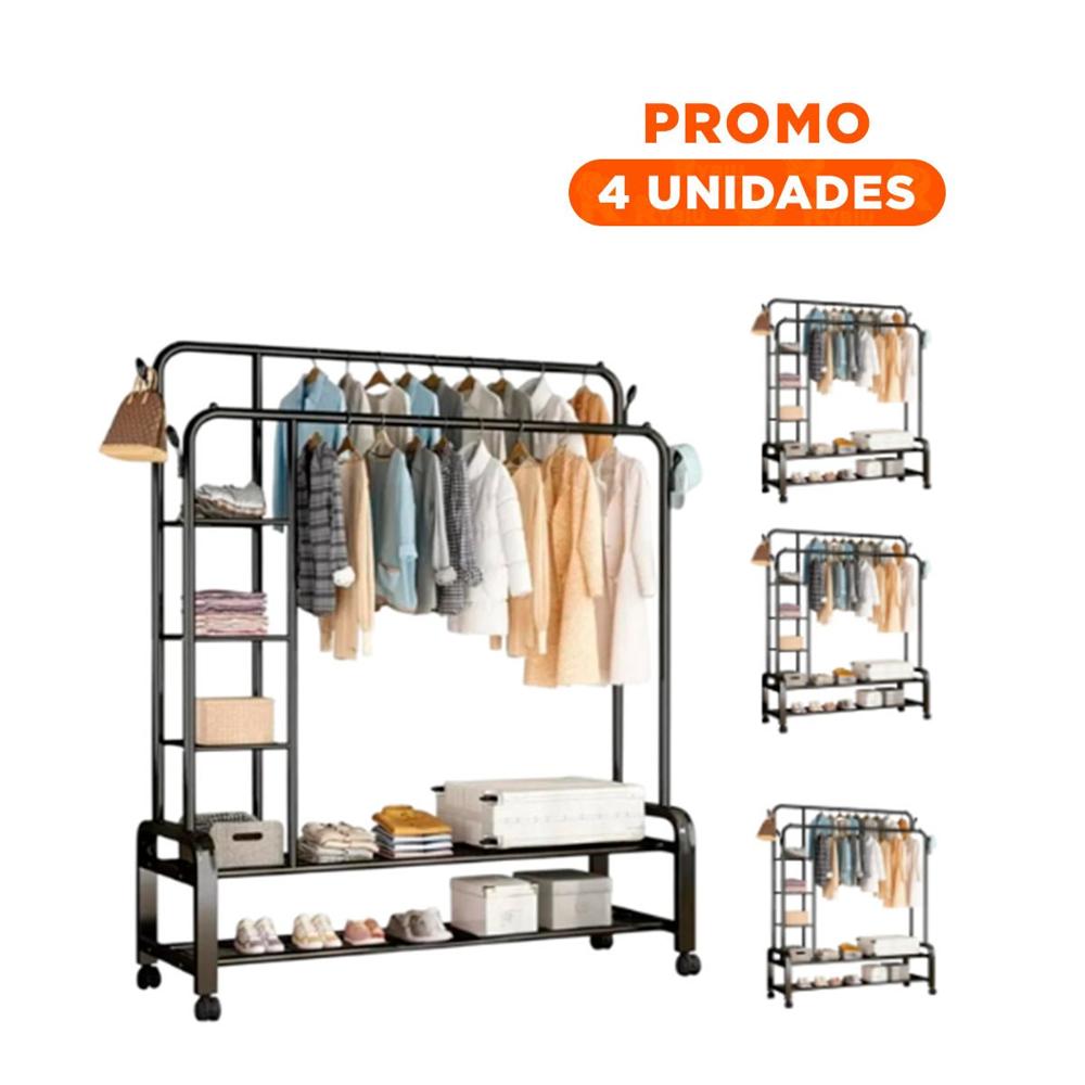 Pack4 Organizador Practico con Compartimentos Amplios para Hogar Negro