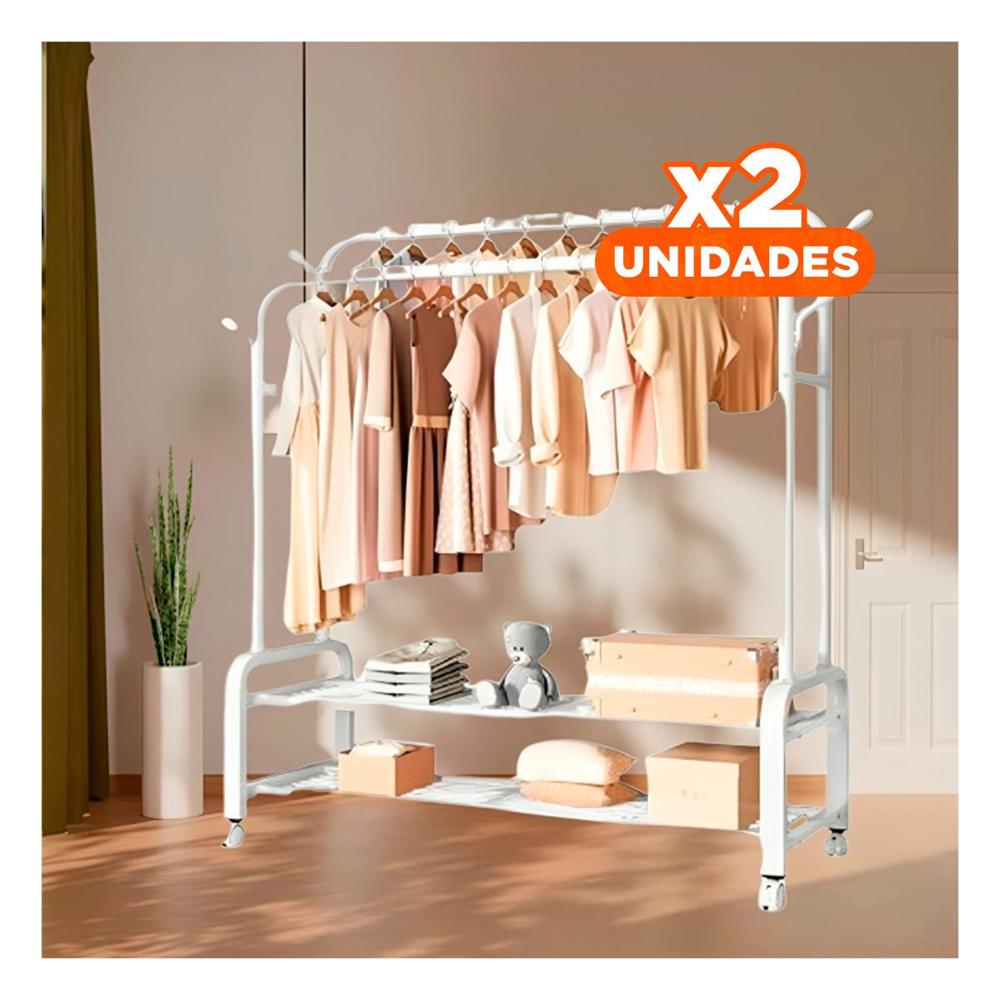Pack2 Organizador Colgante con 2 Niveles y Compartimentos para Cocina Blanco