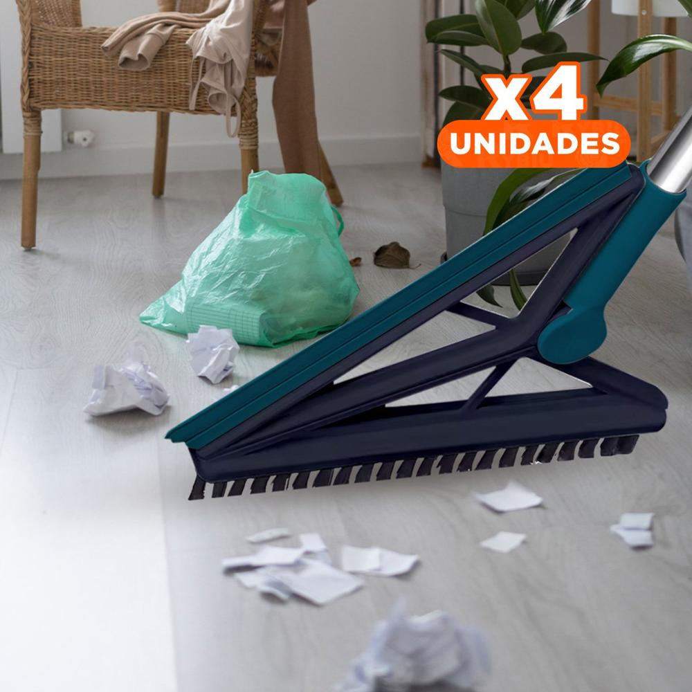 Pack4 Cepillo Rapido y Silicona 2 en 1 para Pisos y Rincones Dificiles Verde Y Papel Regalo