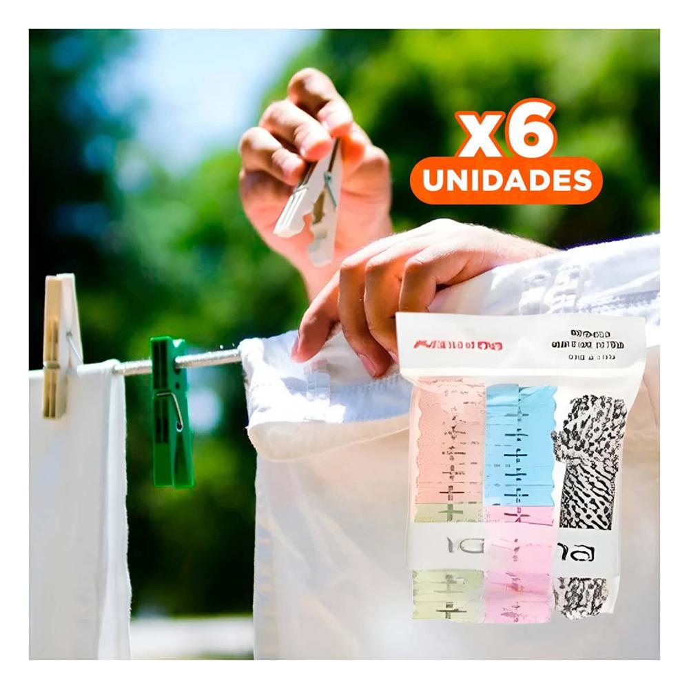 Pack6 Accesorio Organizador de Ropa y Cuerda Multicolor para Casa Y Papel Regalo