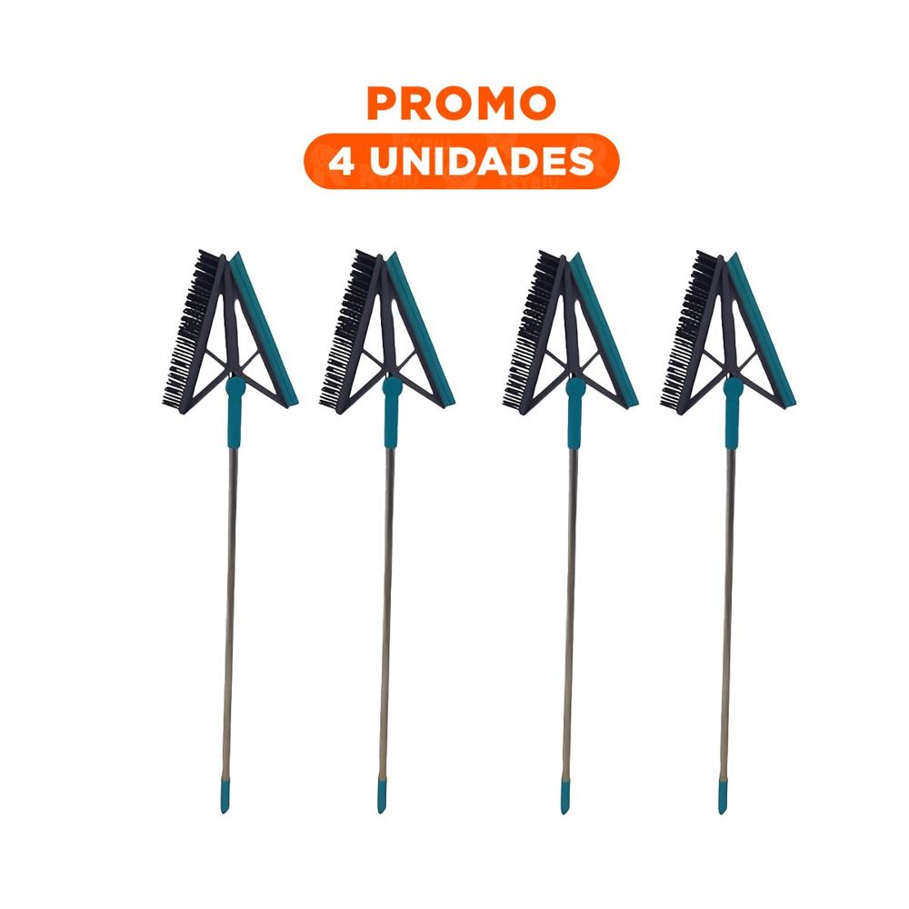 Pack4 Cepillo Multiuso y Silicona 2 en 1 para Mantener Casa Ordenada Verde