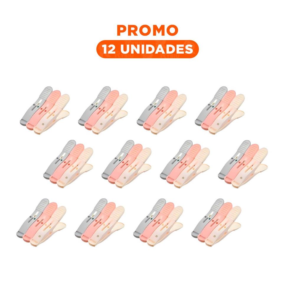 Pack12 Ganchos de Plastico Multicolor para Ropa con Tres Colores y Cuerda para Casa