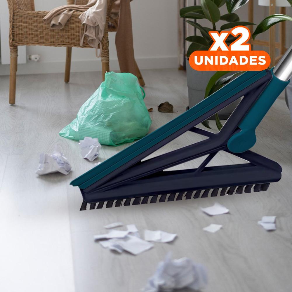 Pack2 Cepillo Practico y Silicona 2 en 1 para Pisos y Superficies Blancas Verde
