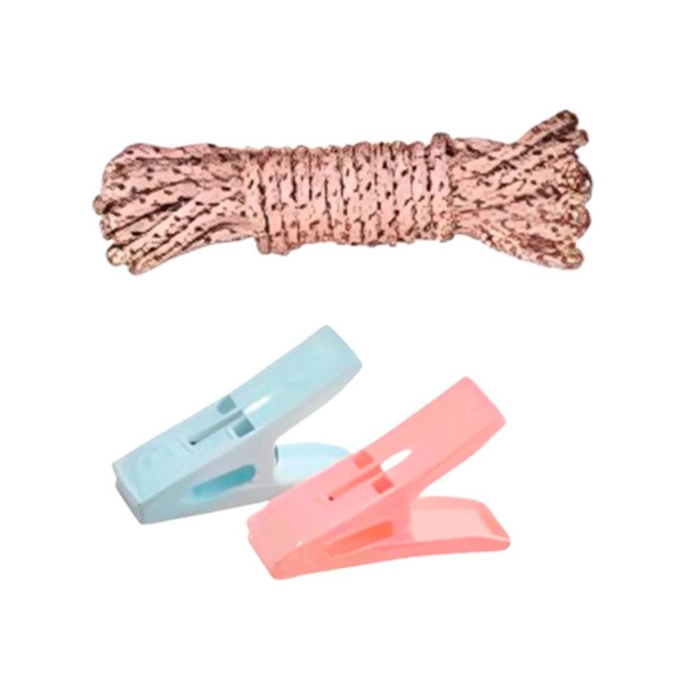 Pinzas Cuadradas para Ropa Multicolor con Cuerda para Tendido Tradicional Y Regalo Sticker