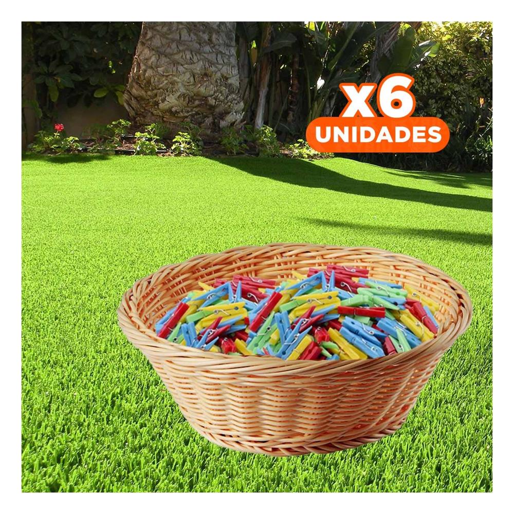Pack6 Broches Plasticos para Ropa en Colores Surtidos con 24 Piezas para Uso Diario