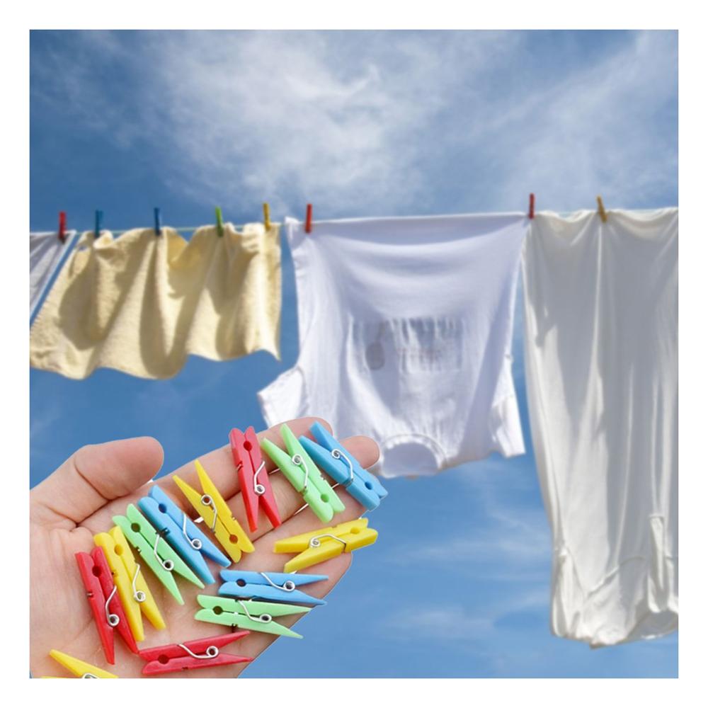 Ganchos para Ropa de Plastico Multicolor con 24 Piezas para Uso Diario