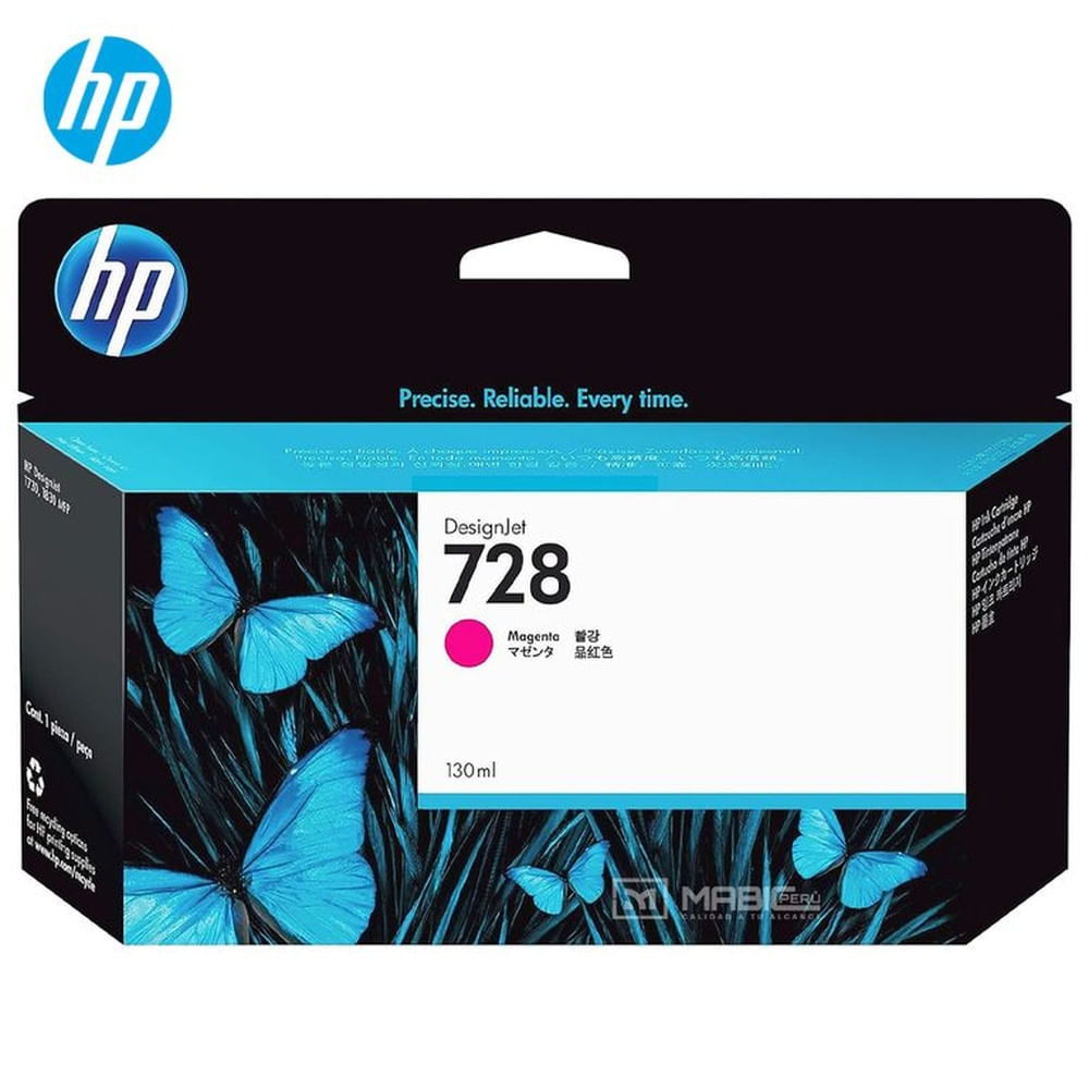 Cartucho de Tinta HP 728 Magenta F9J66A DesignJet T730, T830 Original - 130ml