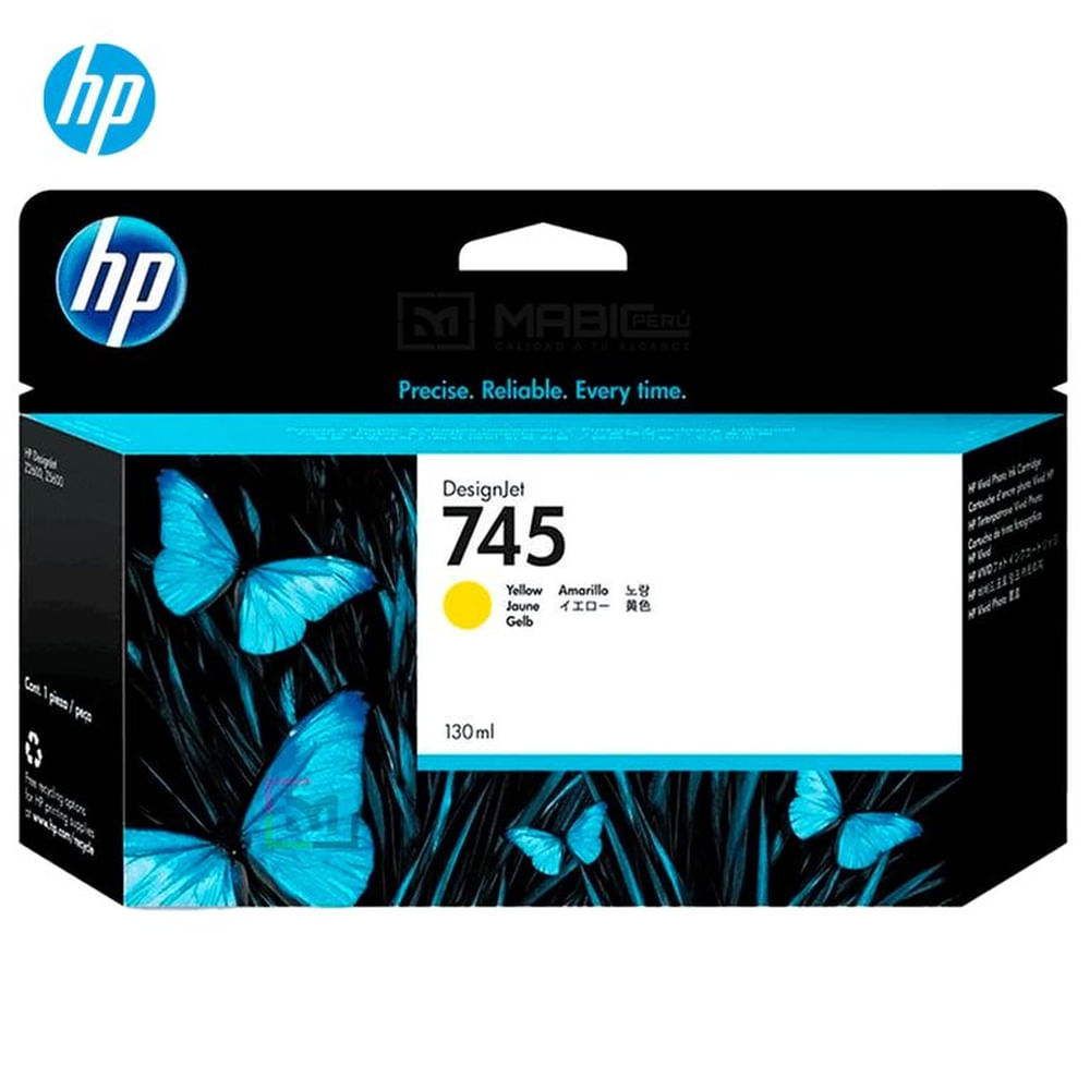 Cartucho de Tinta HP 745 Amarillo F9J96A DesignJet Z2600, Z5600 Original - 130ml