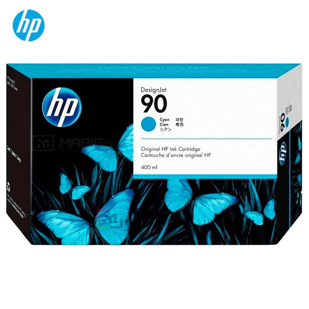 Cartucho de Tinta HP 90 Cian C5061A Designjet 4500, 4520 Original - 400ml