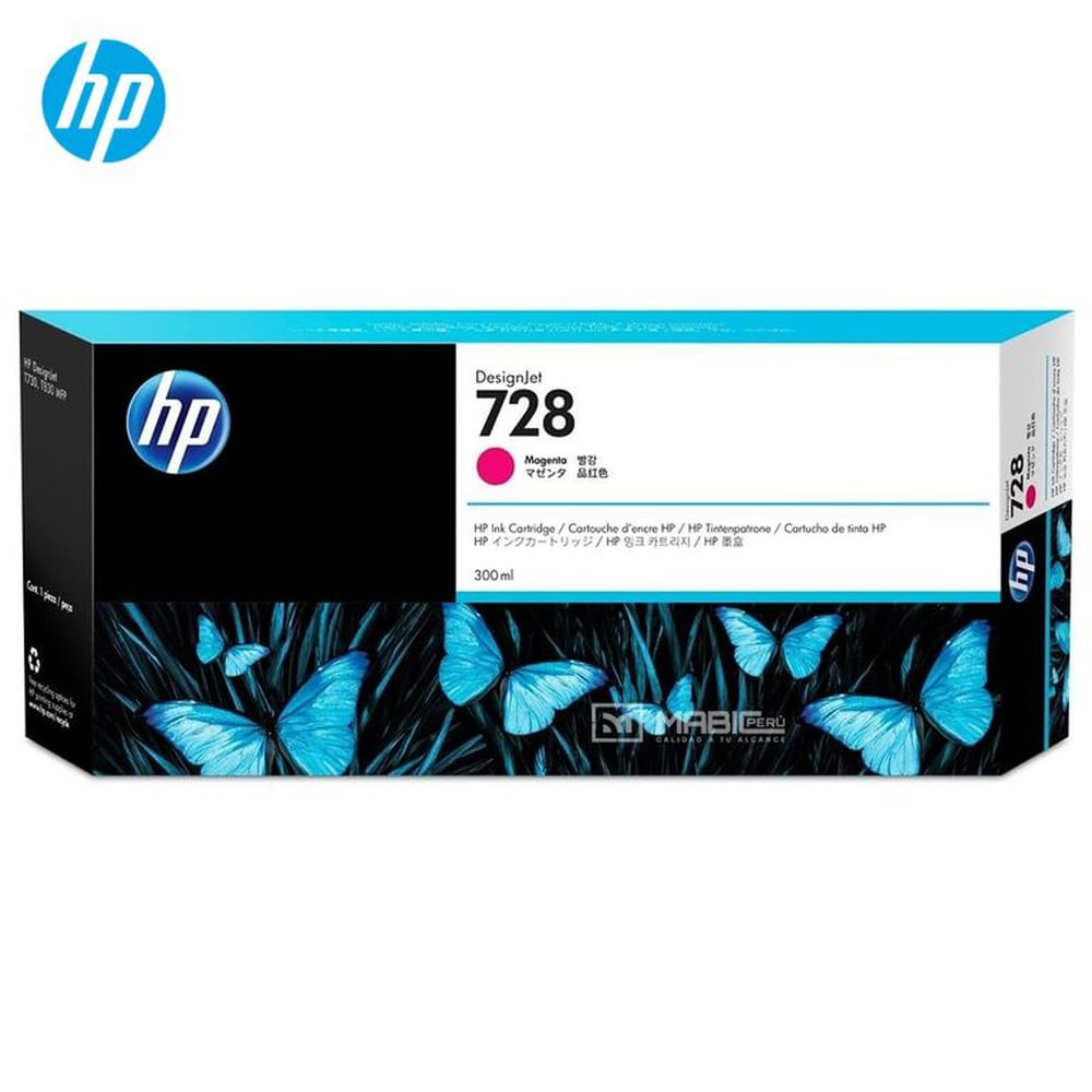 Cartucho de Tinta HP 728 Magenta F9K16A DesignJet T730, T830 Original - 300ml