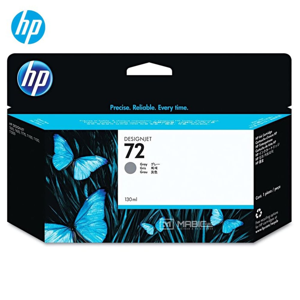 Cartucho de Tinta HP 72 Gris C9374A DesignJet T610, T1100 Original - 130ml
