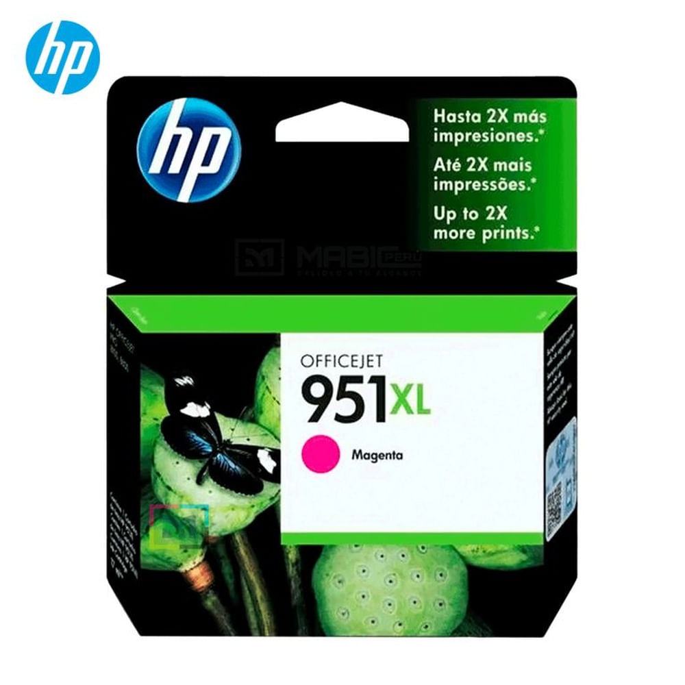 Cartucho de Tinta HP 951XL Magenta CN047AL OfficeJet 8100, 8600. 8610 Original