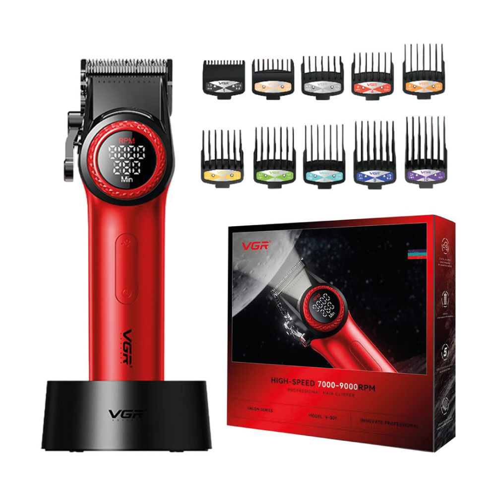 Máquina De Cortar Pelo VGR 9000 RPM V-001 Profesional Rojo