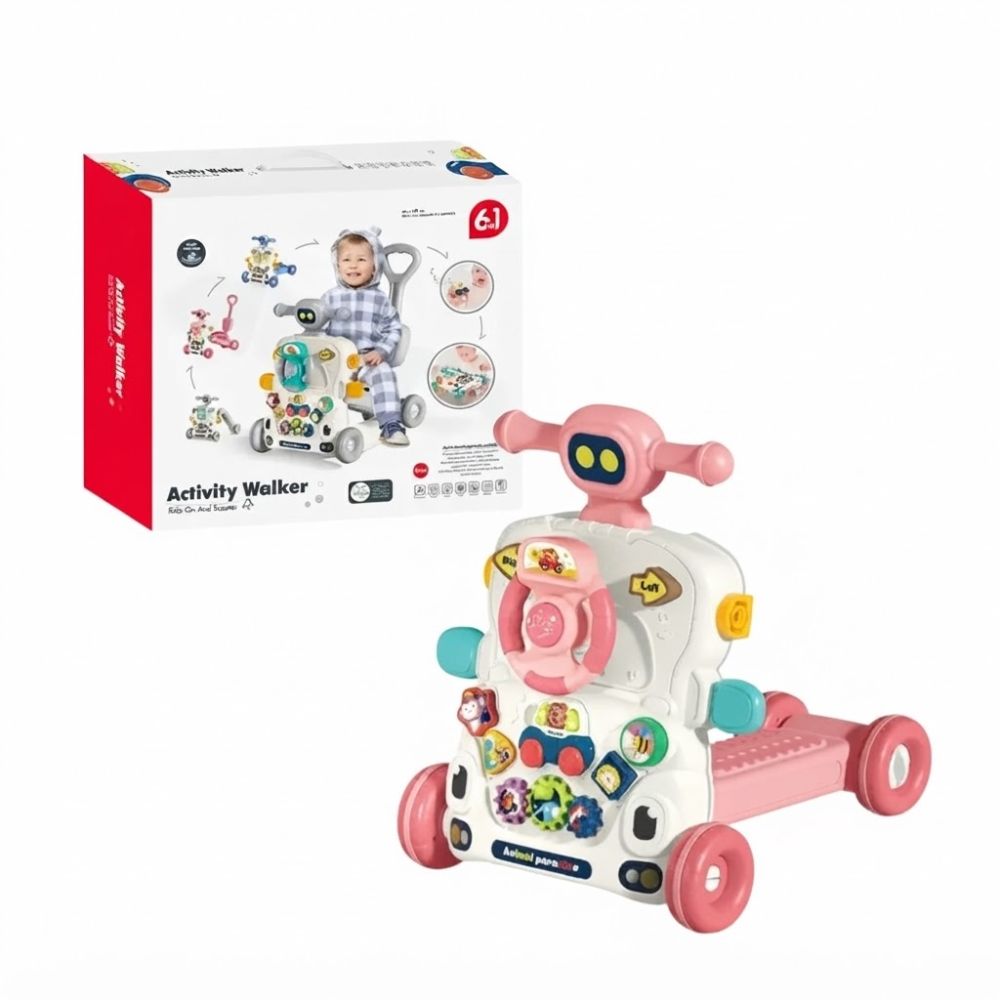 Caminador Musical Multifuncional 6 en 1 Rosado NeoBot Baby Cam Activity Walker 6038