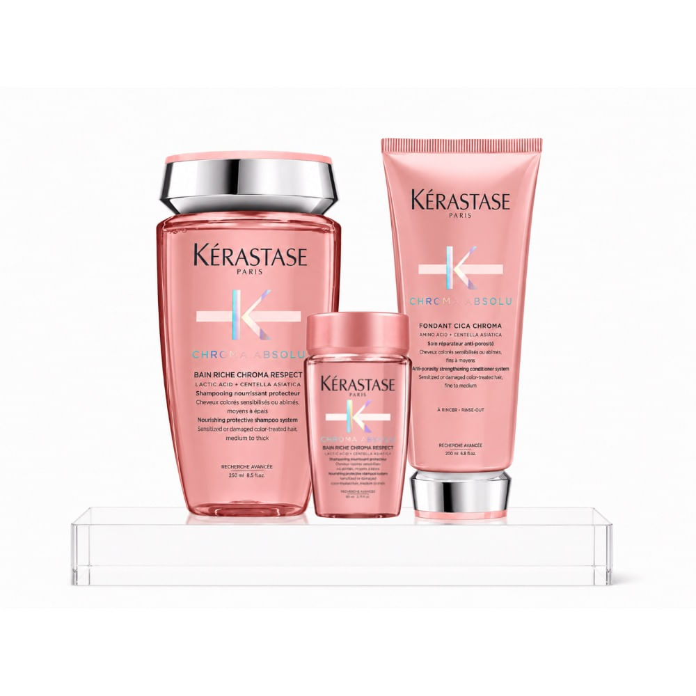 Kerastase chroma absolu pack cabello teñido shampoo 250 ml acondicionador 200 ml travel