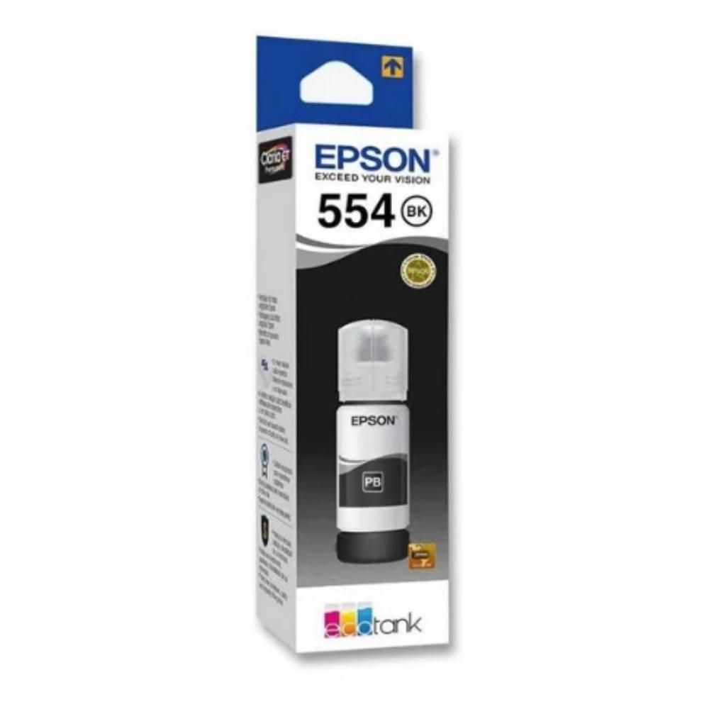 Botella de Tinta Epson T554 Negro Pigmentado 70ml para EcoTank L8160/L8180