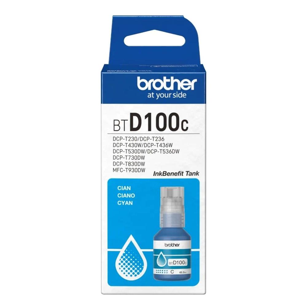 Botella de Tinta Brother BTD100C Cyan 48.8ml para InkBenefit Tank DCP-T230/T430W/T436W