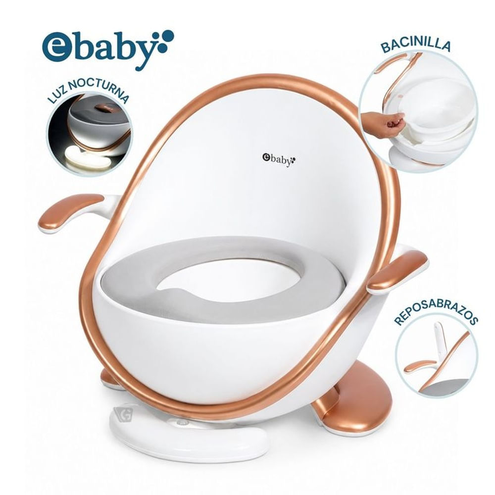 Bacín entrenador con luz COMFY Ebaby Dorado