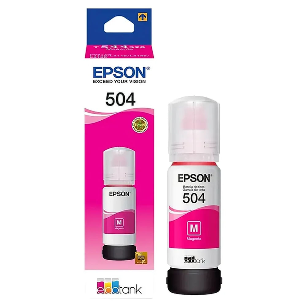 Tinta Epson T504 Magenta EcoTank L14150, L6270, L4370, L6370 Original - 70ml