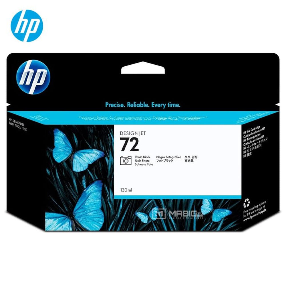 Cartucho de Tinta HP 72 Negro Fotografico C9370A DesignJet T610, T1100 Original - 130ml