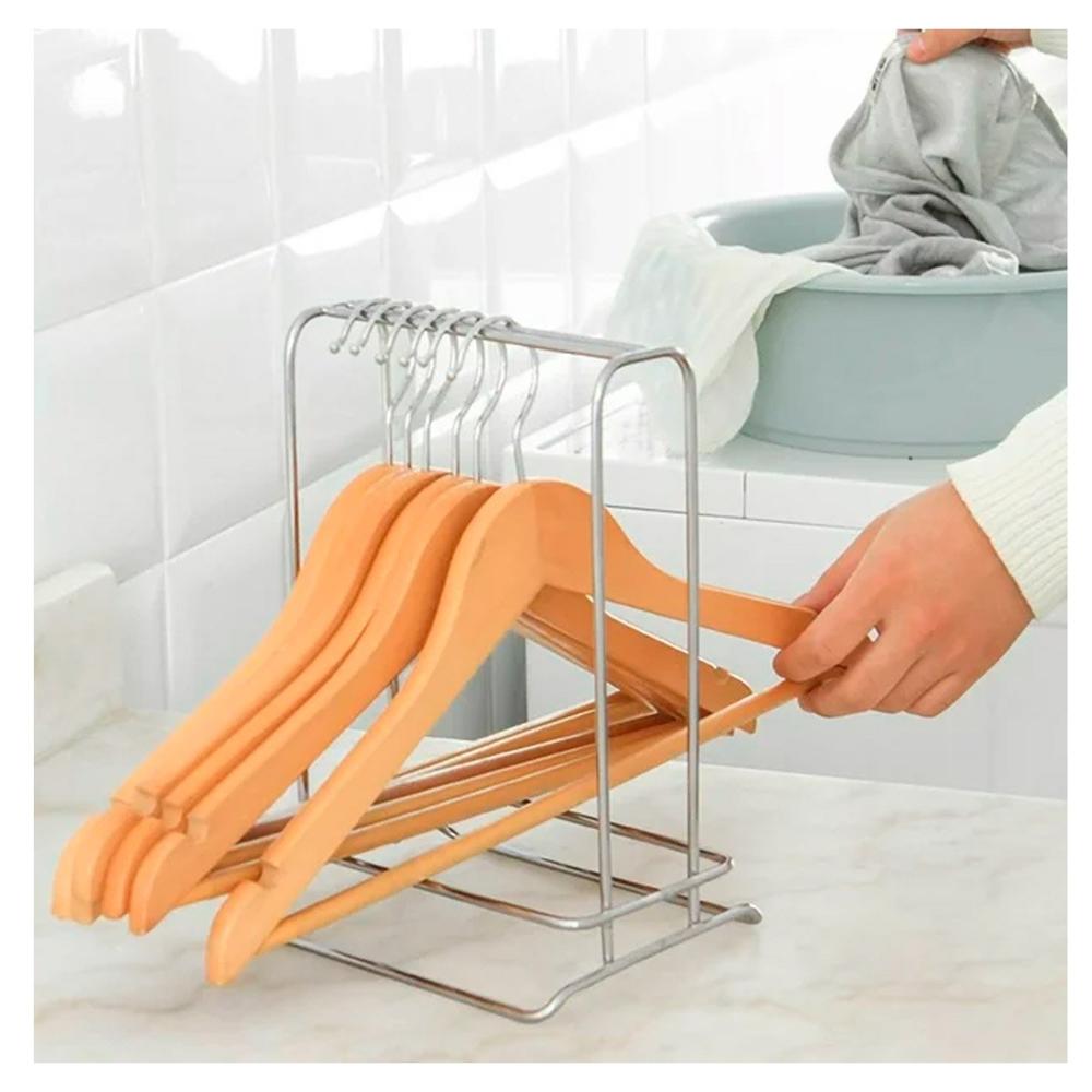 Colgador de Ropa de Madera Color Mostaza 3 Piezas para Closet y Hogar
