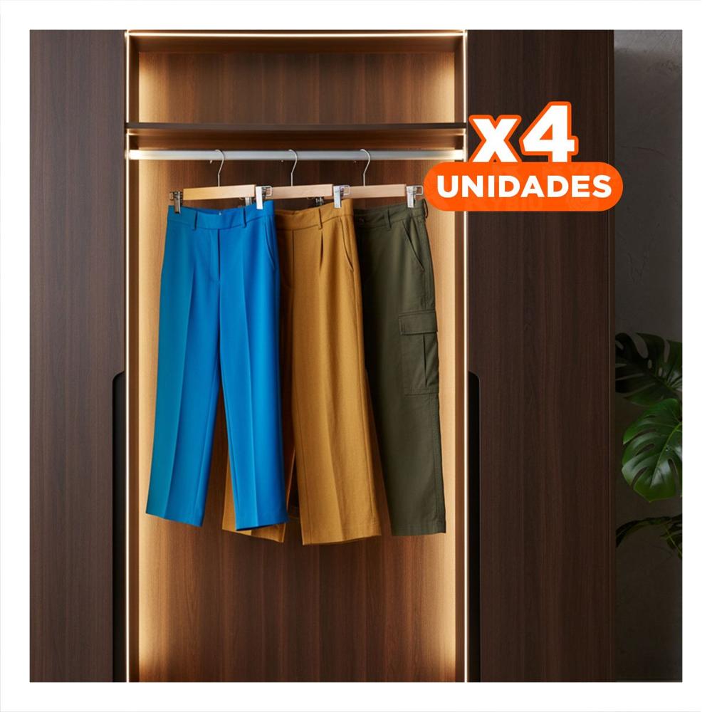 Pack4 Portaropa para Organizar Ropa Infantil 2 Ganchos de Metal 33cm Mostaza Y Regalo Sticker