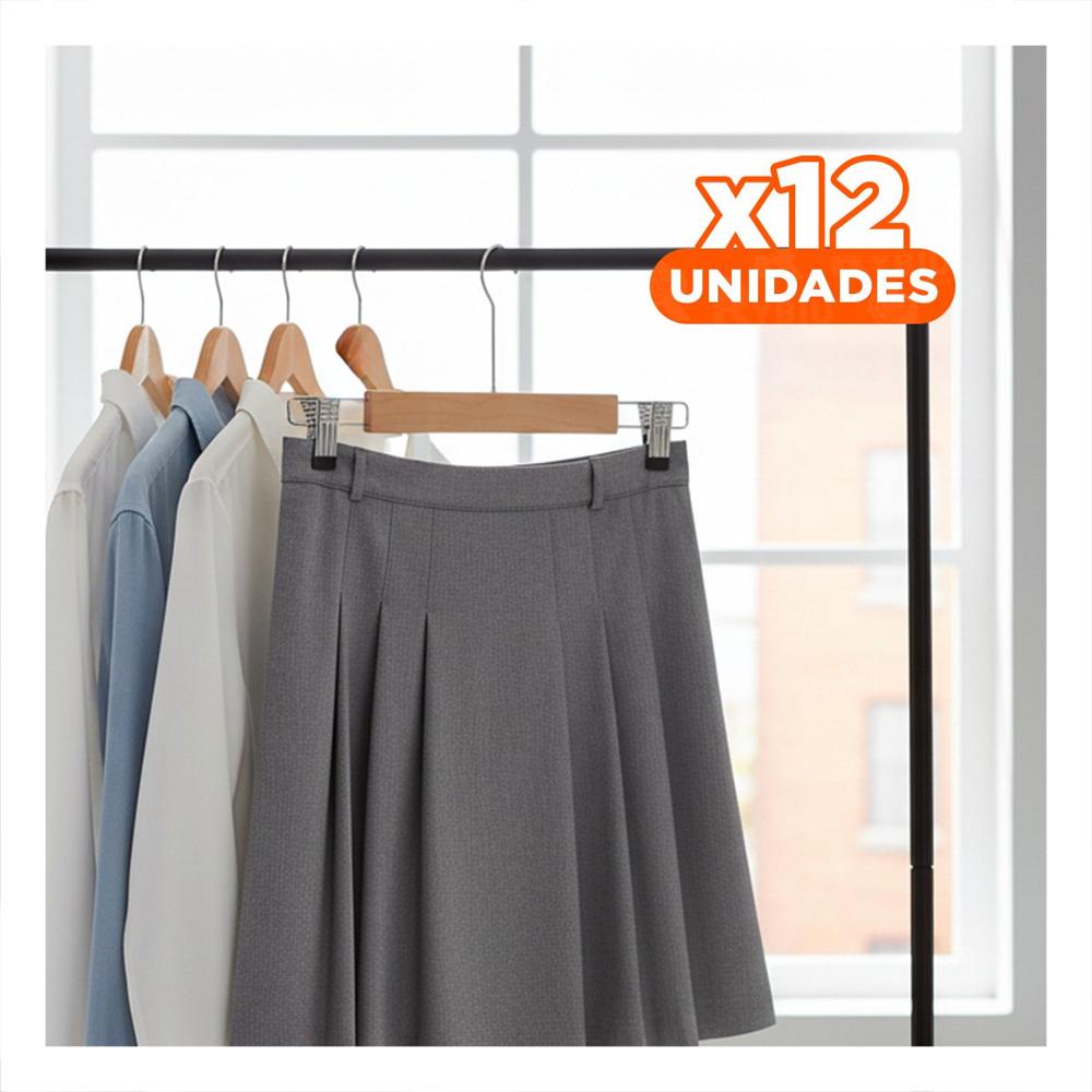 Pack12 Percha para Colgar Vestidos Infantiles 2 Ganchos de Metal 33cm Mostaza Y Papel Regalo