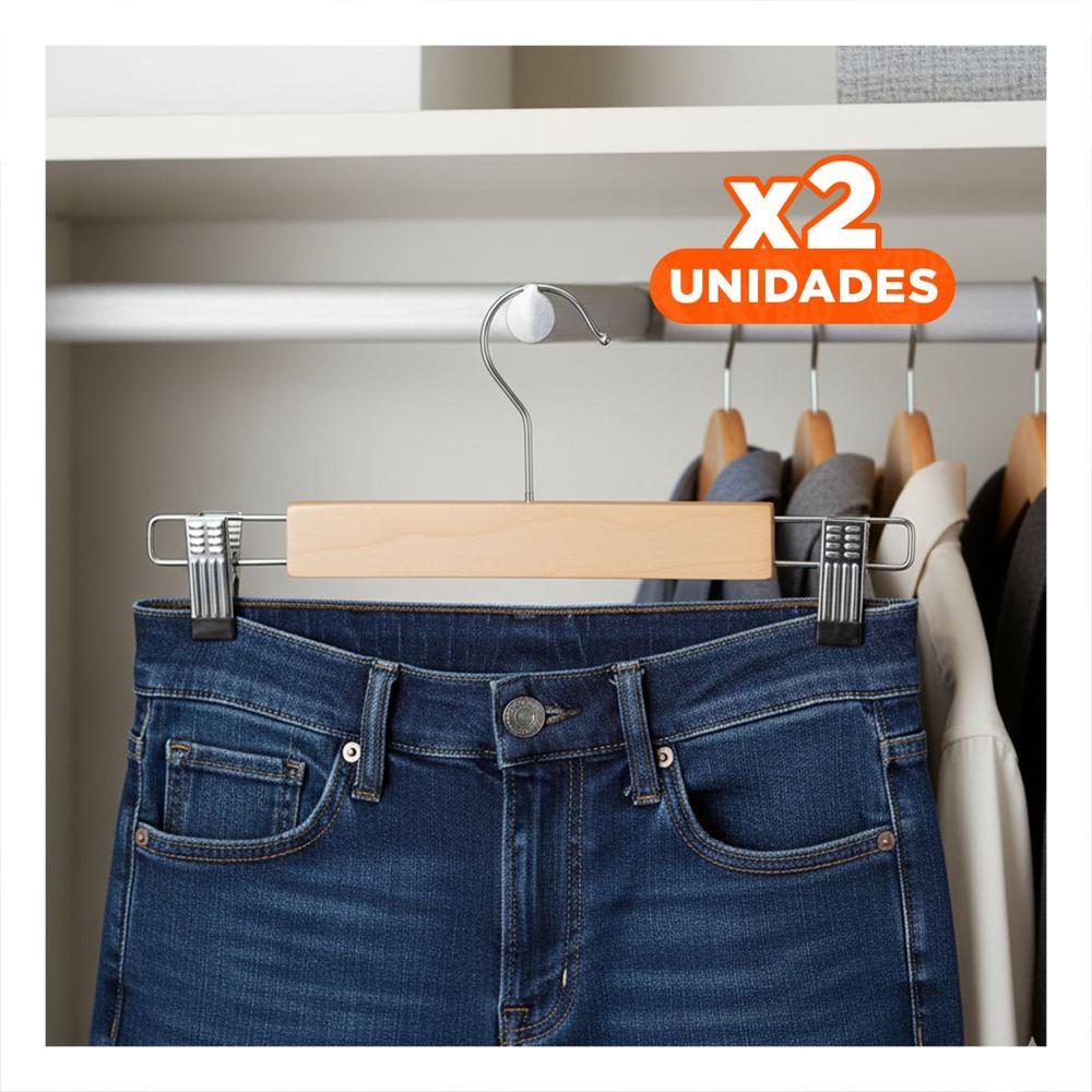 Pack2 Rack para Colgar Vestidos Infantiles 2 Ganchos de Metal 33cm Mostaza
