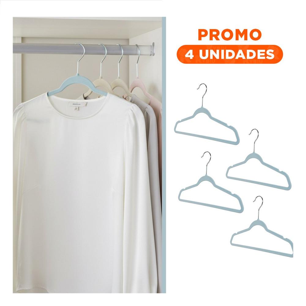 Pack4 Clip para Mantener Ropa Infantil Lista y Ordenada 10 Piezas 29x19cm Celeste